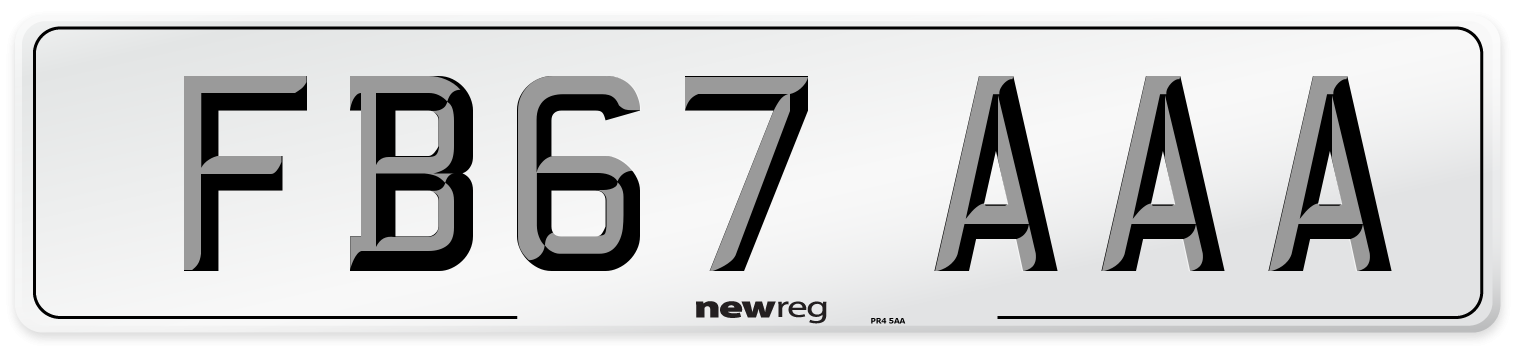 FB67 AAA Number Plate from New Reg